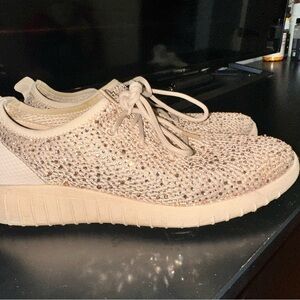 Aldo Beige Rhinestone Athletic Shoes